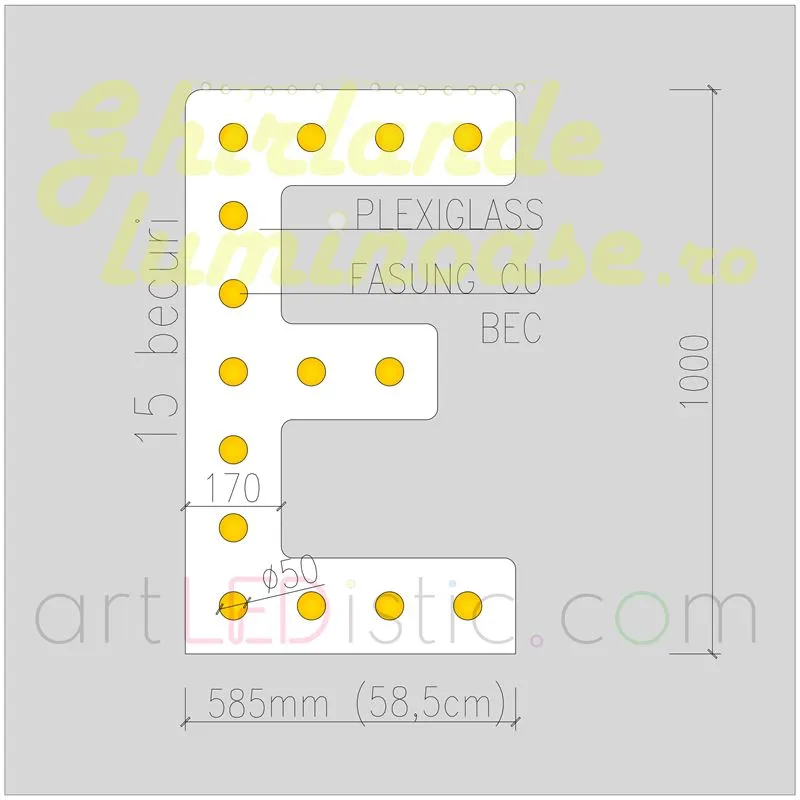 Litere Volumetrice Luminoase 1M de Inchiriat