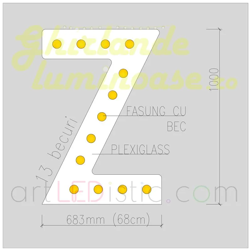 Litere Volumetrice Luminoase 1M de Inchiriat