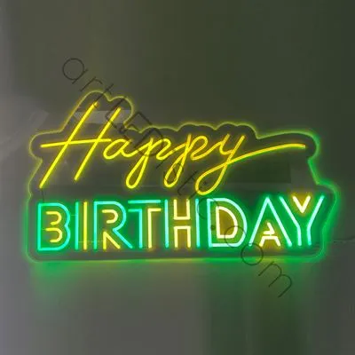 Happy BIRTHDAY - Semn Luminos LED Neon de Inchiriat