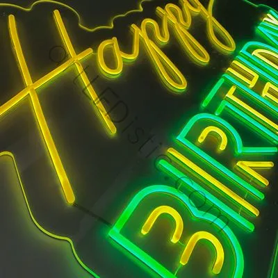 Happy BIRTHDAY - Semn Luminos LED Neon de Inchiriat