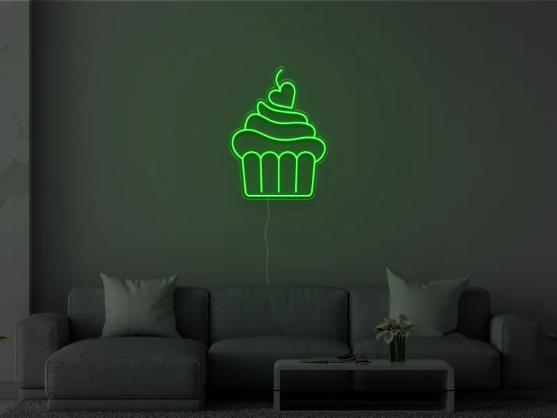 Insegna LED Personalizzata Per Cucina Con Nome - Tema Amore Forchetta E Spatola, Luci Colorate