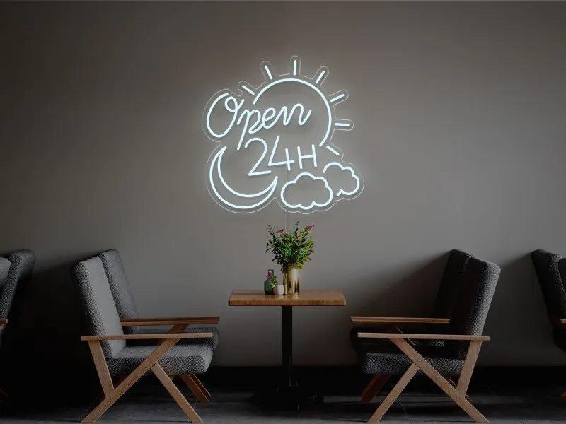 Open 24H - Semn Luminos LED Neon