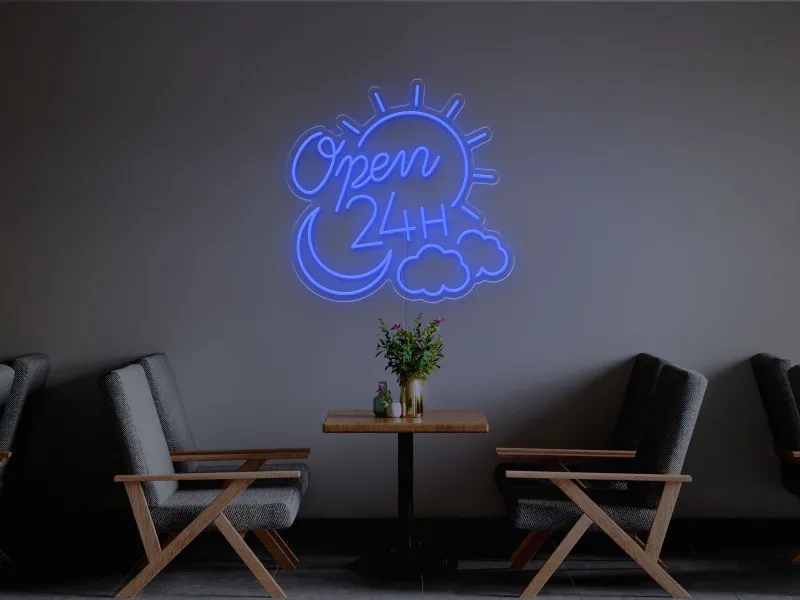Open 24H - Semn Luminos LED Neon