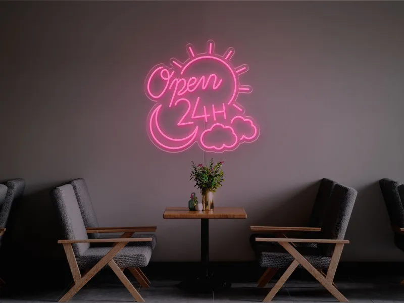 Open 24H - Semn Luminos LED Neon