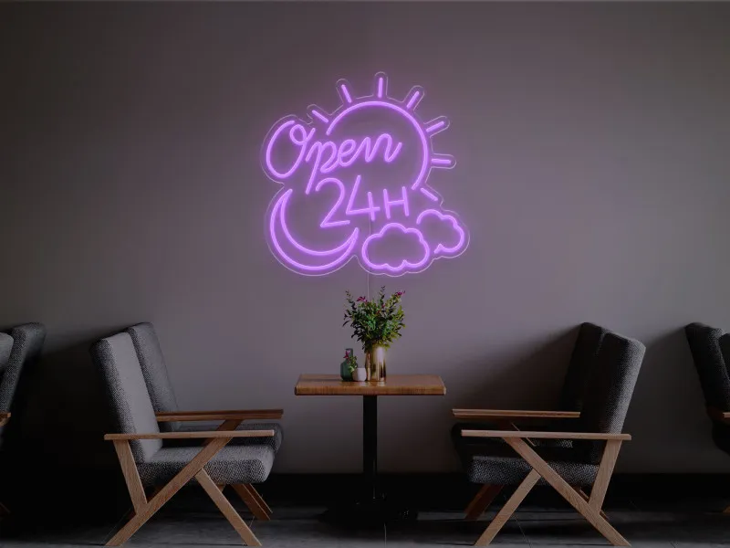 Open 24H - Semn Luminos LED Neon