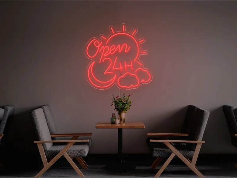 Open 24H - Semn Luminos LED Neon