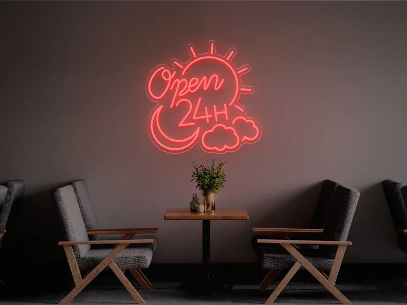 Open 24H - Semn Luminos LED Neon