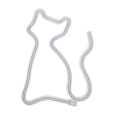 Lampa LED Neon Pisica, Lumina Calda, cu Baterii si USB