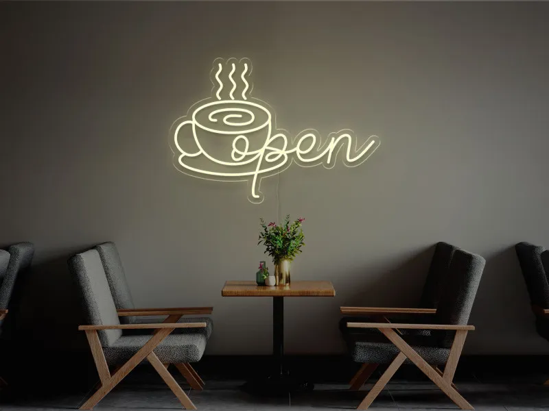 Open Cafe - Semn Luminos LED Neon
