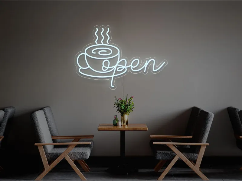 Open Cafe - Semn Luminos LED Neon