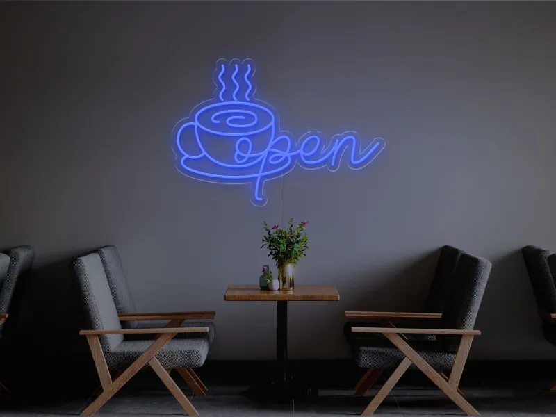 Open Cafe - Semn Luminos LED Neon