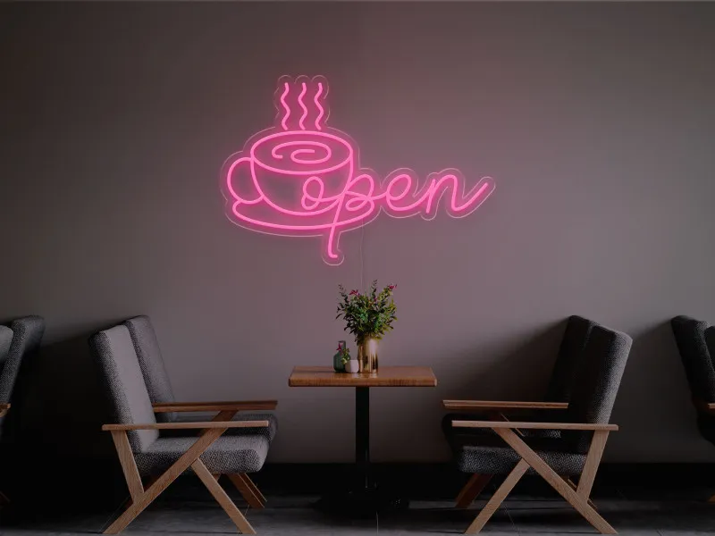 Open Cafe - Semn Luminos LED Neon