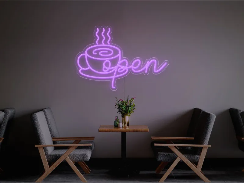 Open Cafe - Semn Luminos LED Neon