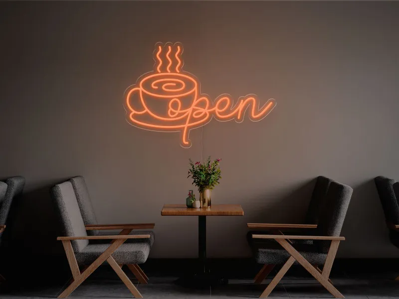 Open Cafe - Semn Luminos LED Neon