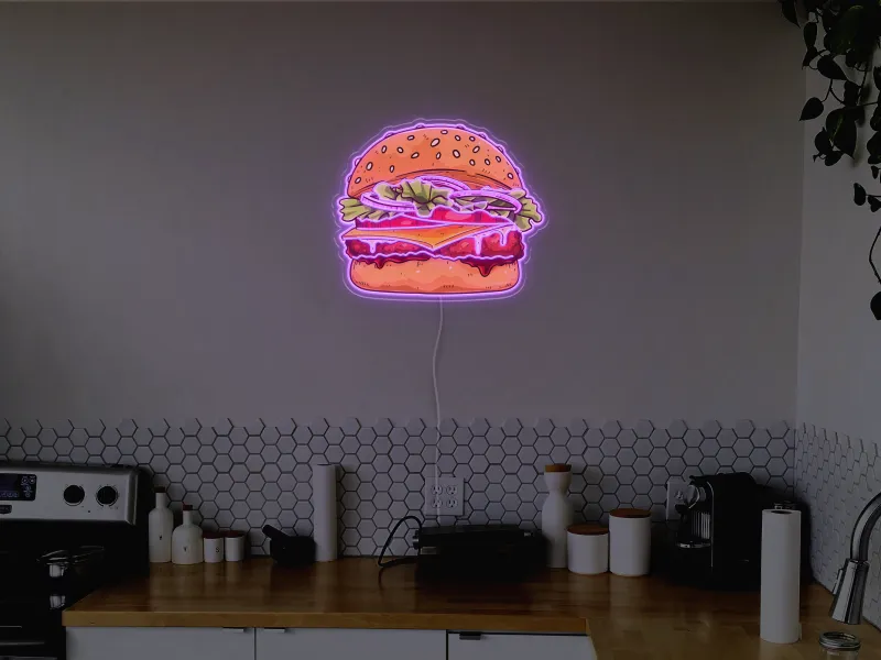 Burger - Semn Luminos LED Neon