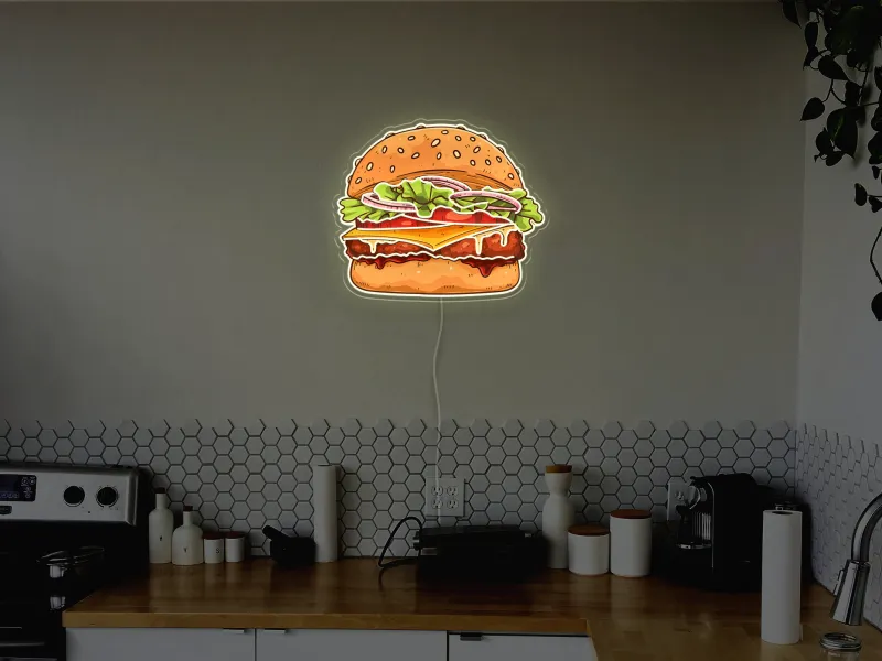 Burger - Semn Luminos LED Neon