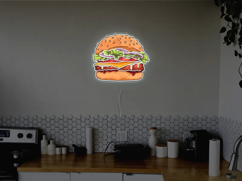 Burger - Semn Luminos LED Neon