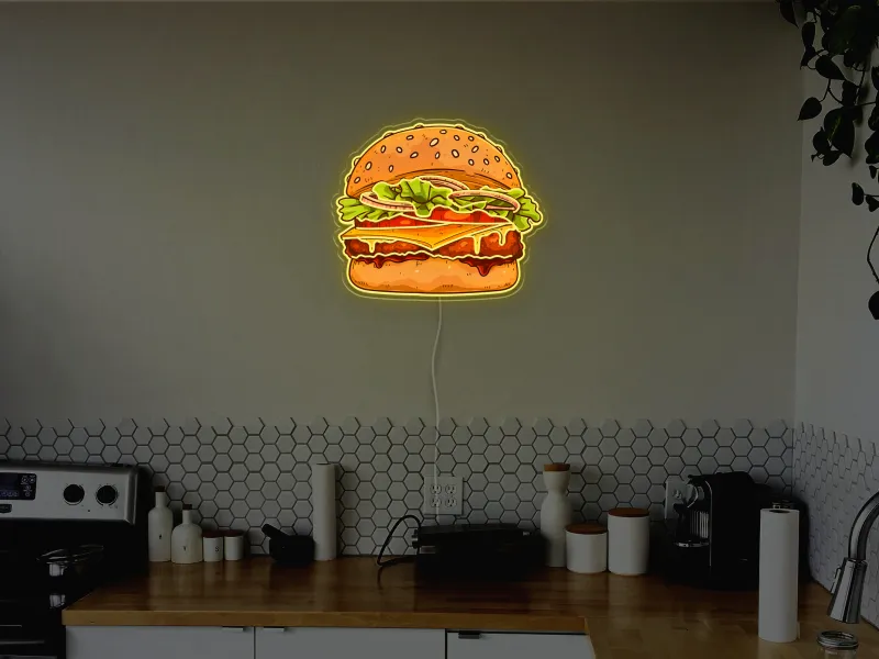 Burger - Semn Luminos LED Neon