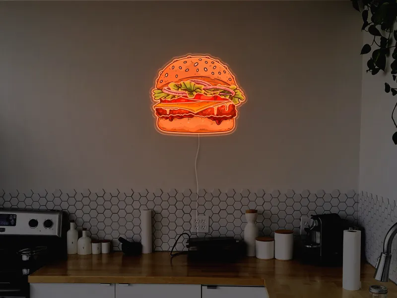 Burger - Semn Luminos LED Neon