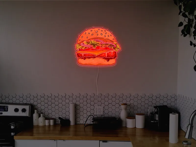 Burger - Semn Luminos LED Neon