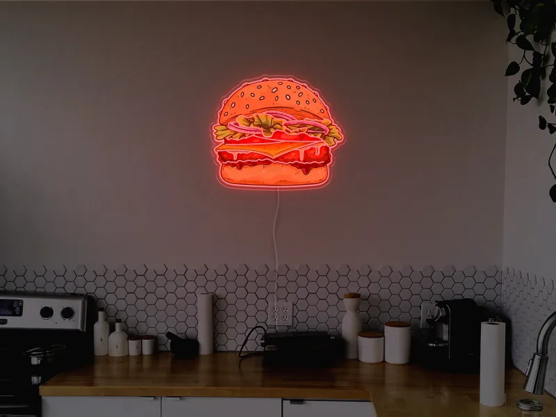 Burger - Semn Luminos LED Neon