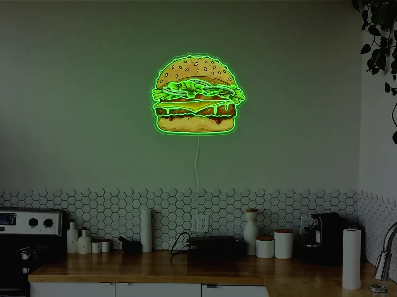 Burger - Semn Luminos LED Neon