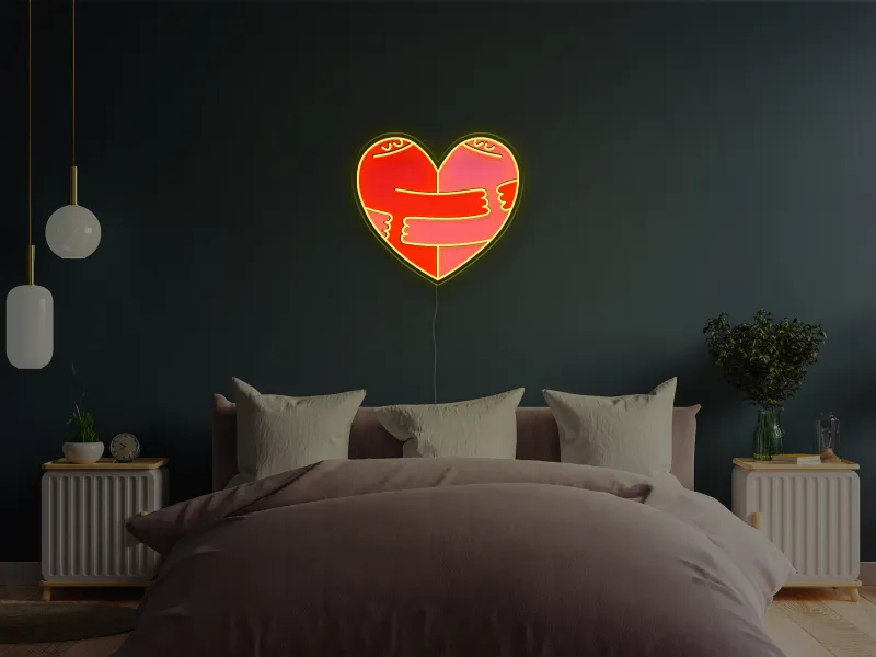 Hugging Heart - Semn Luminos LED Neon