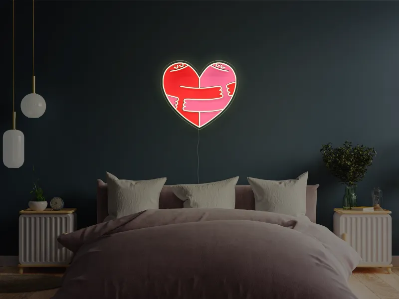Hugging Heart - Semn Luminos LED Neon