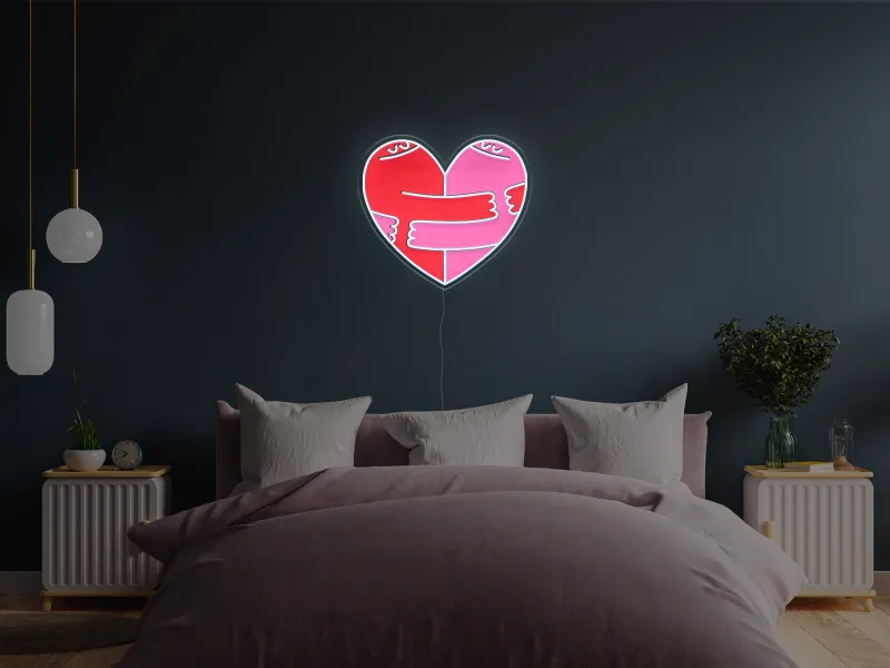 Hugging Heart - Semn Luminos LED Neon