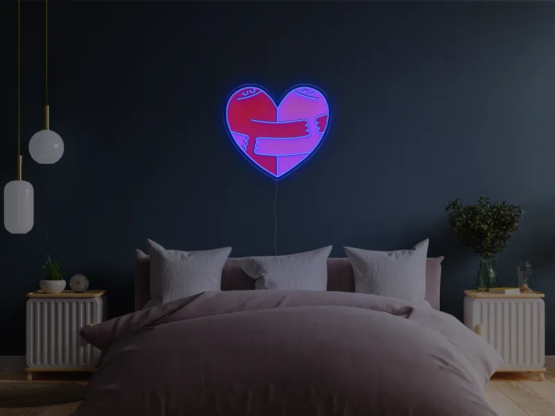 Hugging Heart - Semn Luminos LED Neon