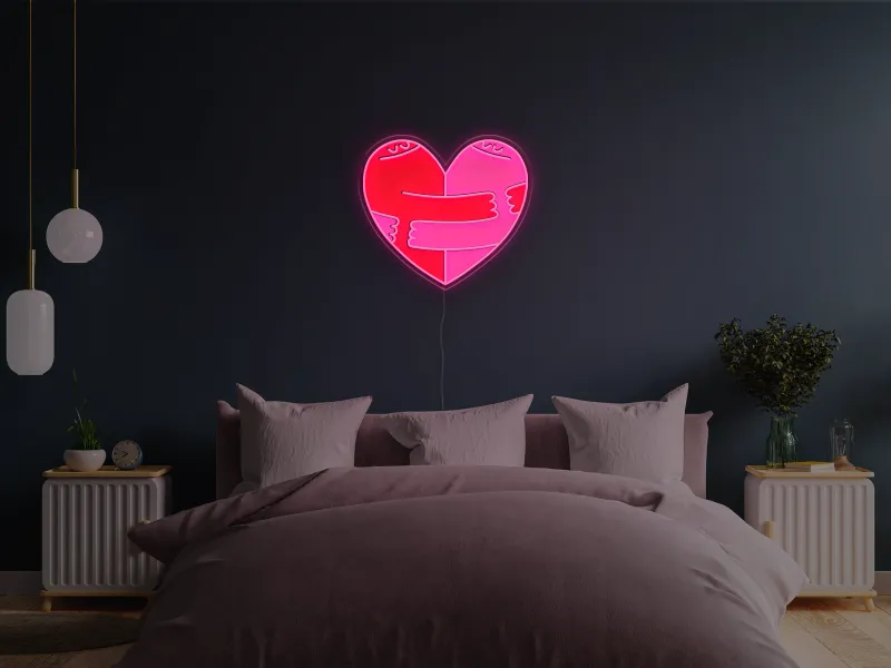 Hugging Heart - Semn Luminos LED Neon