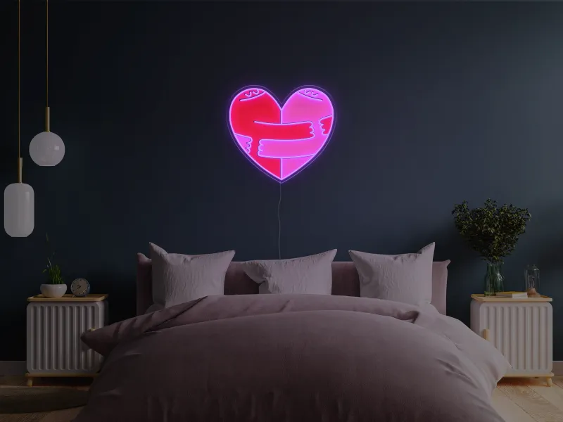 Hugging Heart - Semn Luminos LED Neon