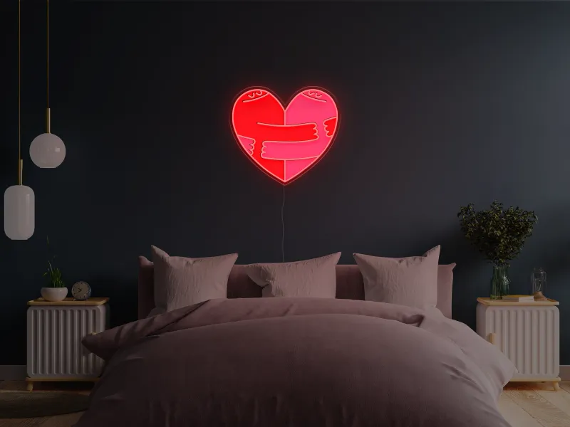 Hugging Heart - Semn Luminos LED Neon