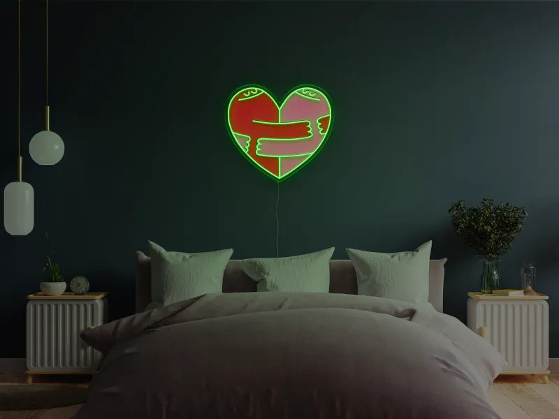 Hugging Heart - Semn Luminos LED Neon