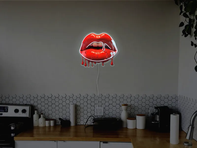 Dripping Lips - Semn Luminos LED Neon
