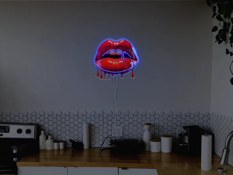 Dripping Lips - Semn Luminos LED Neon