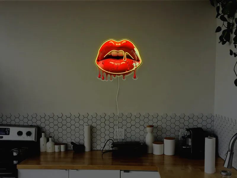 Dripping Lips - Semn Luminos LED Neon