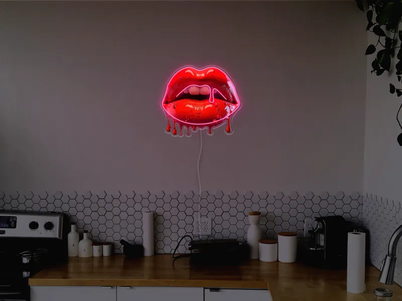 Dripping Lips - Semn Luminos LED Neon