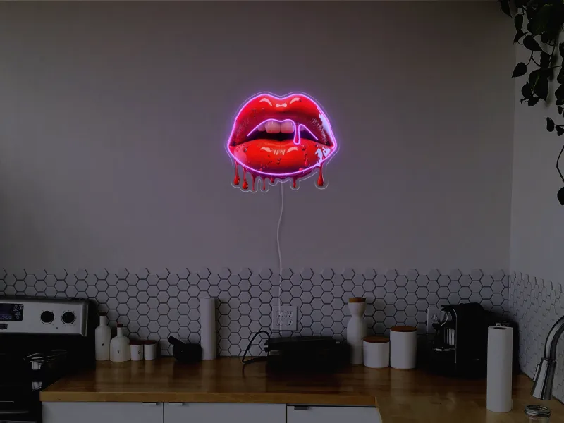 Dripping Lips - Semn Luminos LED Neon