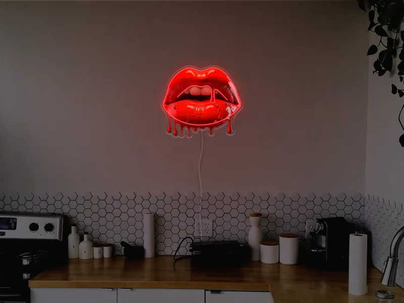 Dripping Lips - Semn Luminos LED Neon