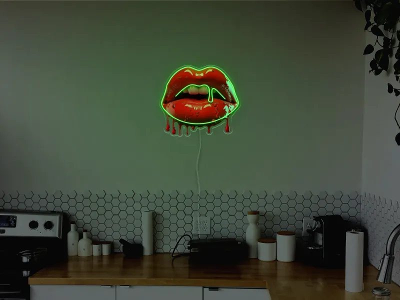 Dripping Lips - Semn Luminos LED Neon