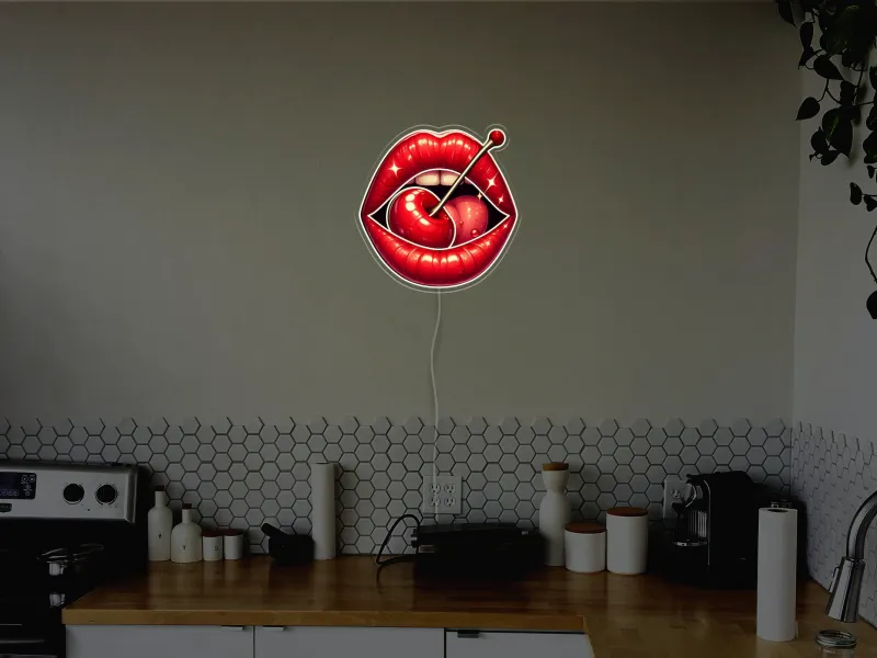 Cherry Lips - Semn Luminos LED Neon