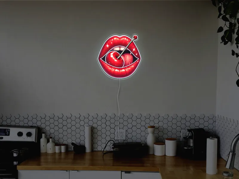 Cherry Lips - Semn Luminos LED Neon