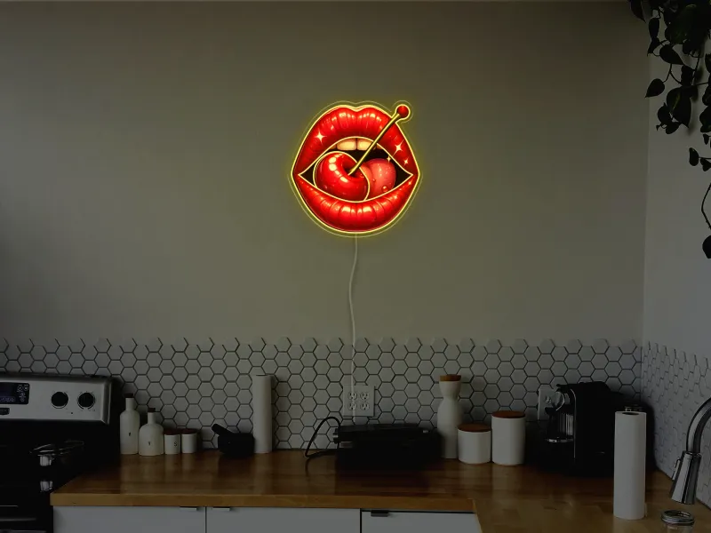 Cherry Lips - Semn Luminos LED Neon