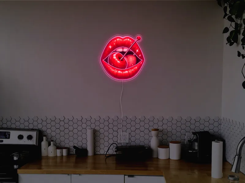 Cherry Lips - Semn Luminos LED Neon