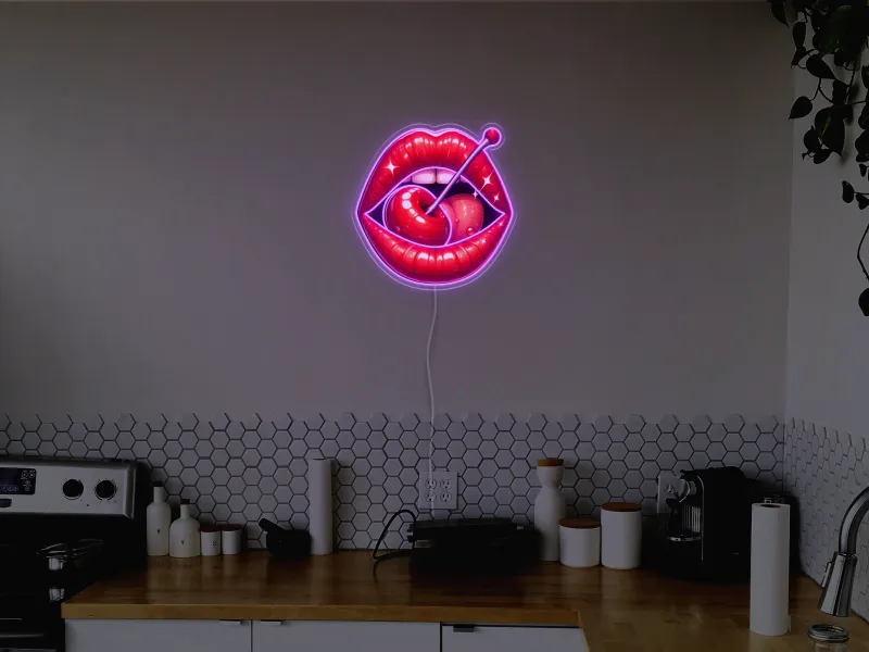 Cherry Lips - Semn Luminos LED Neon