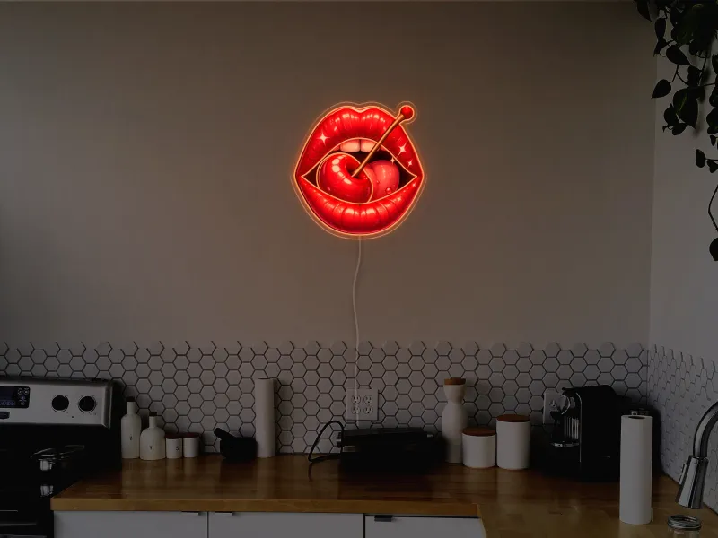 Cherry Lips - Semn Luminos LED Neon