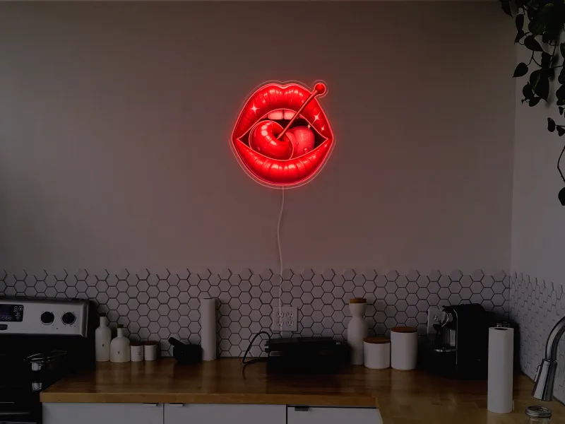 Cherry Lips - Semn Luminos LED Neon