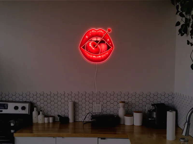 Cherry Lips - Semn Luminos LED Neon