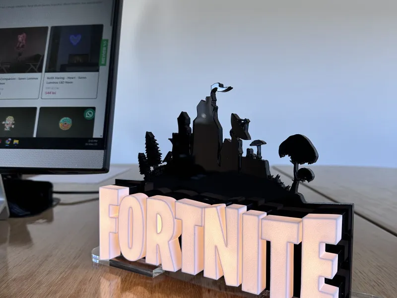 Fortnite - Semn Luminos Printat 3D
